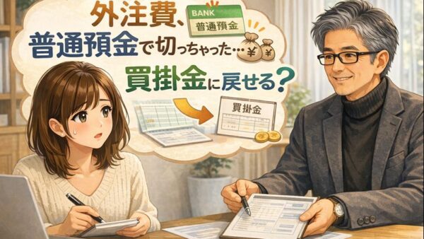 111.会計freeeで「外注費/普通預金（決済済み）」を「外注費/買掛金（未決済）」に直す方法